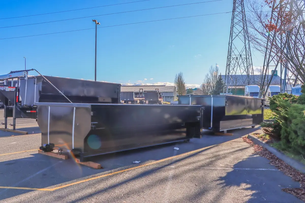 Roll-off dumpster ready for waste disposal at job site for Construction Dumpster Rental in Cheyenne